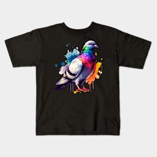 Watercolor Pigeon Kids T-Shirt